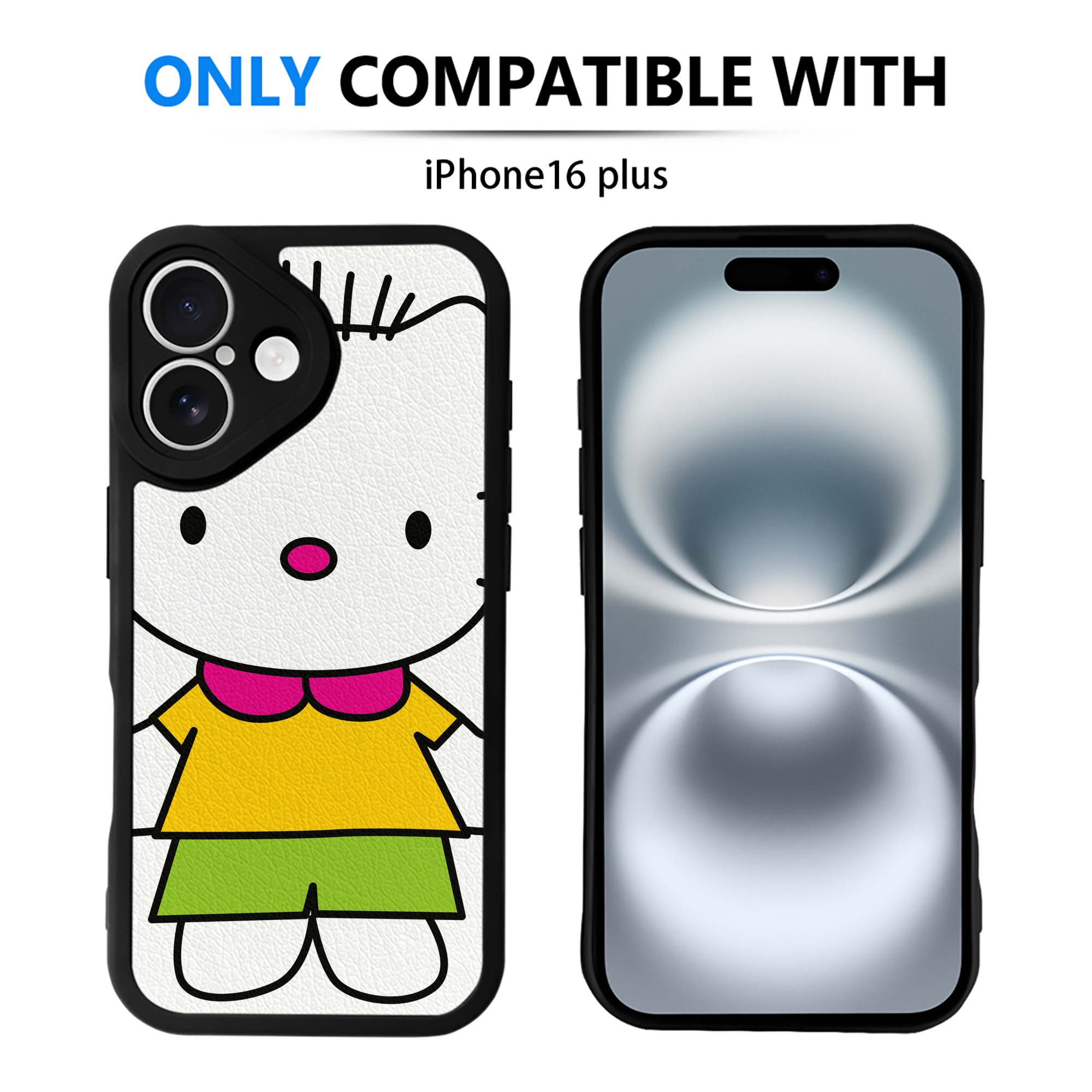 （画像用） Hello Kitty ハローキティ 【iPhone 16シリーズ対応】シリコンスマホケース（レザー調） 材質：シリコン